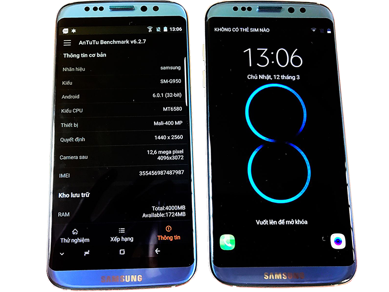 Đài Loan Samsung Galaxy s8 điện thoại di động cấu hình